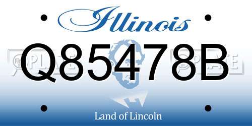 Q85478B Illinois License Plate