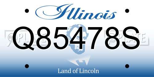 Q85478S Illinois License Plate