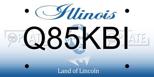 Q85KBI Illinois License Plate