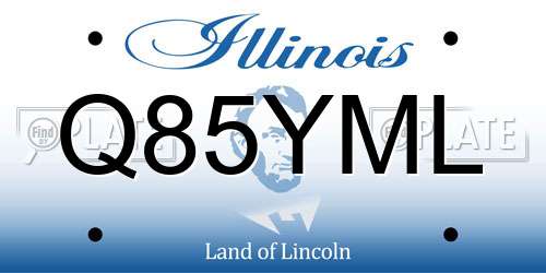 Q85YML Illinois License Plate