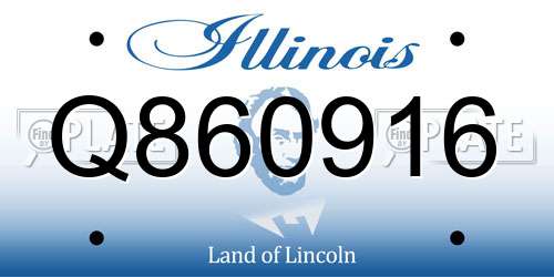 Q860916 Illinois License Plate