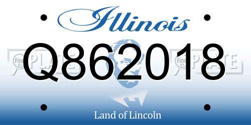 Q862018 Illinois License Plate
