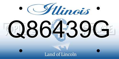 Q86439G Illinois License Plate