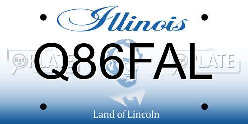 Q86FAL Illinois License Plate
