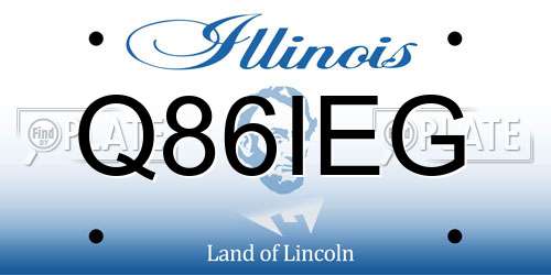 Q86IEG Illinois License Plate