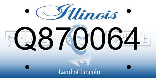 Q870064 Illinois License Plate