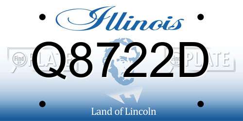 Q8722D Illinois License Plate