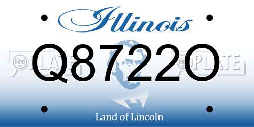 Q8722O Illinois License Plate
