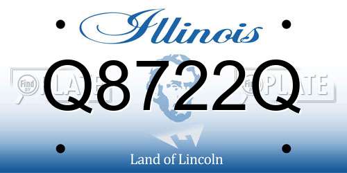 Q8722Q Illinois License Plate
