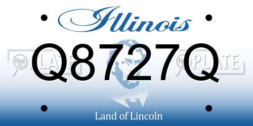 Q8727Q Illinois License Plate