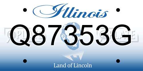Q87353G Illinois License Plate