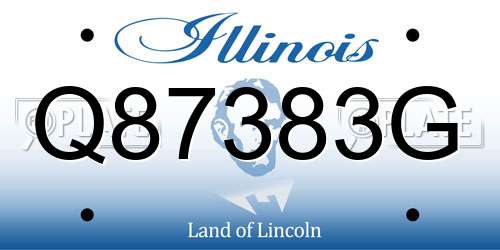 Q87383G Illinois License Plate
