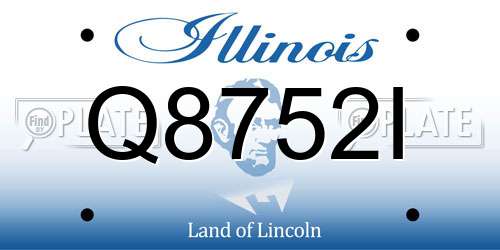 Q8752I Illinois License Plate