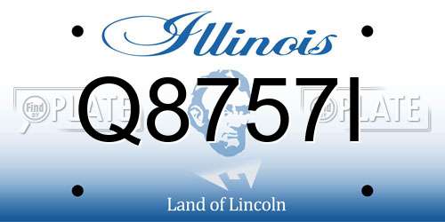 Q8757I Illinois License Plate