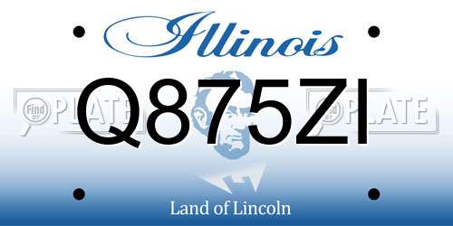 Q875ZI Illinois License Plate