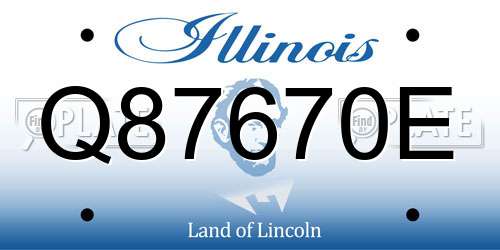 Q87670E Illinois License Plate