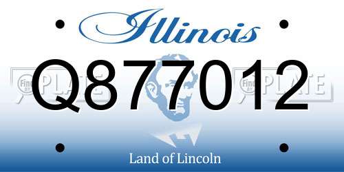 Q877012 Illinois License Plate