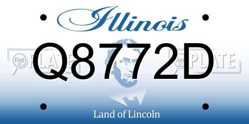 Q8772D Illinois License Plate