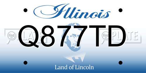 Q877TD Illinois License Plate