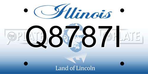 Q8787I Illinois License Plate