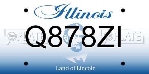 Q878ZI Illinois License Plate