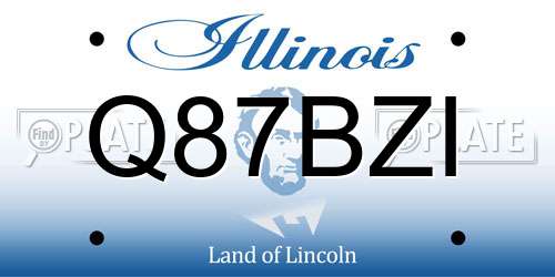 Q87BZI Illinois License Plate