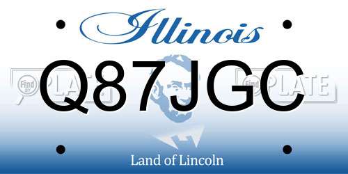 Q87JGC Illinois License Plate