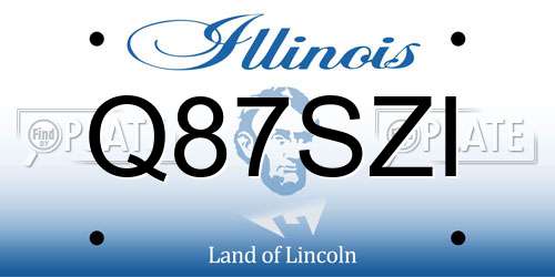 Q87SZI Illinois License Plate