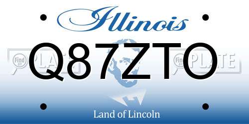 Q87ZTO Illinois License Plate
