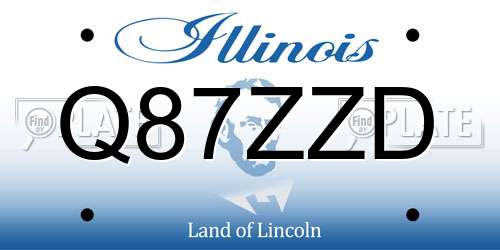 Q87ZZD Illinois License Plate