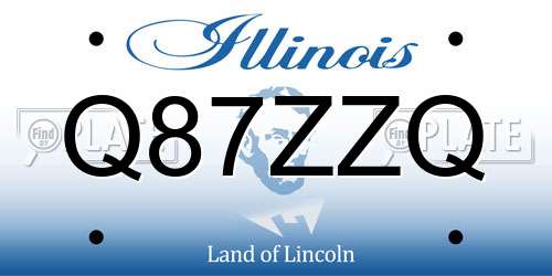 Q87ZZQ Illinois License Plate