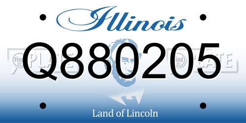Q880205 Illinois License Plate