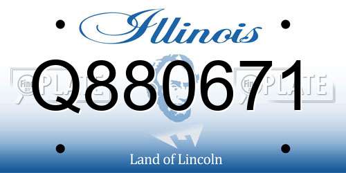 Q880671 Illinois License Plate