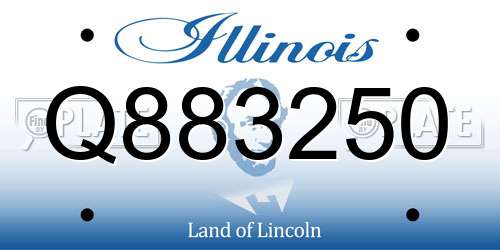 Q883250 Illinois License Plate