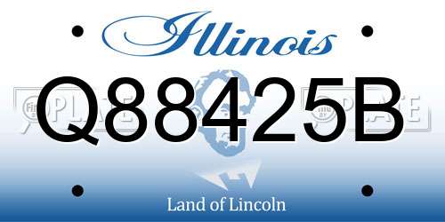 Q88425B Illinois License Plate