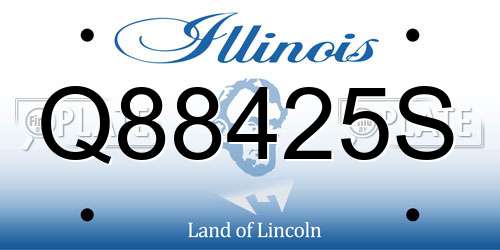 Q88425S Illinois License Plate