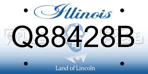 Q88428B Illinois License Plate