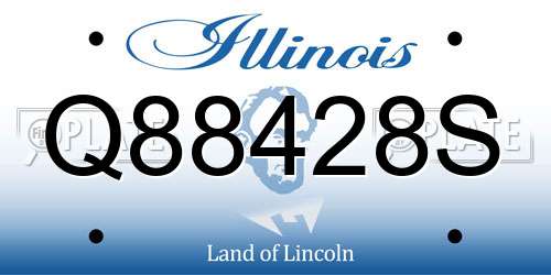 Q88428S Illinois License Plate