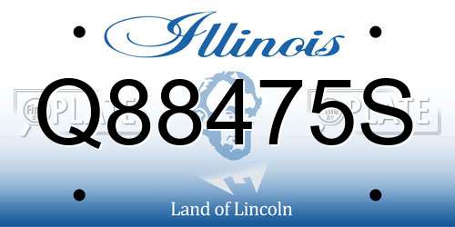 Q88475S Illinois License Plate