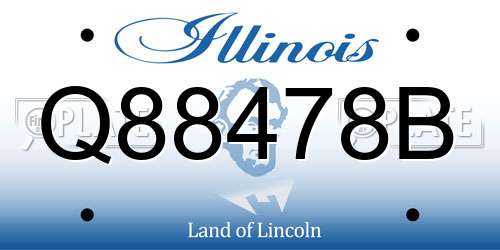 Q88478B Illinois License Plate