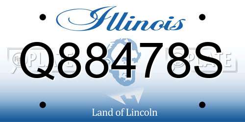 Q88478S Illinois License Plate