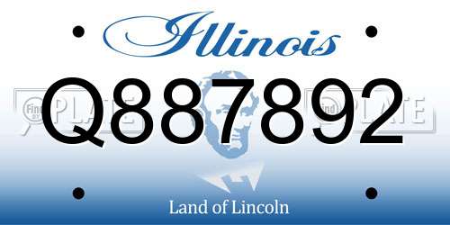Q887892 Illinois License Plate