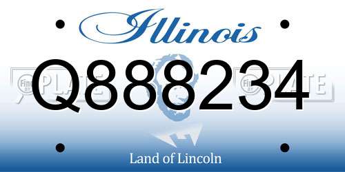 Q888234 Illinois License Plate