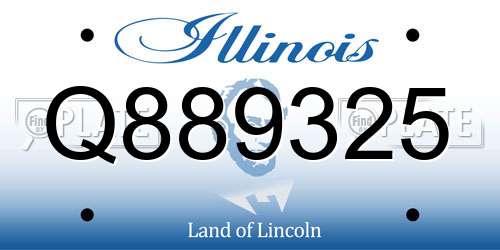 Q889325 Illinois License Plate