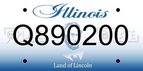 Q890200 Illinois License Plate