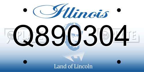 Q890304 Illinois License Plate