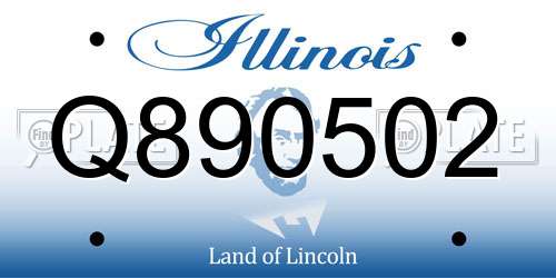 Q890502 Illinois License Plate