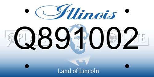 Q891002 Illinois License Plate