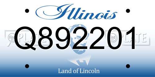 Q892201 Illinois License Plate