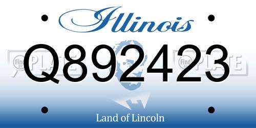 Q892423 Illinois License Plate